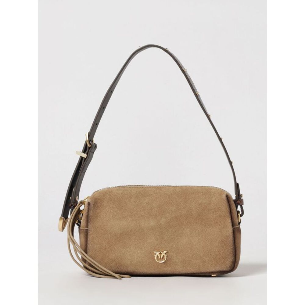 Pinko Women Pinko Boston Suede Mini Shoulder Bag With Love Birds Logo